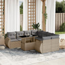 vidaXL 9-piece Poly Rattan Lounge Set with Cushions Black