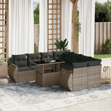 vidaXL 9-piece Poly Rattan Lounge Set with Cushions Black