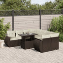 vidaXL 9-piece Poly Rattan Lounge Set with Cushions Black