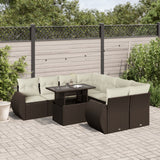 vidaXL 9-piece Poly Rattan Lounge Set with Cushions Black