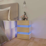 326846 vidaXL Nachtkastje LED 45x35x67 cm bewerkt hout wit