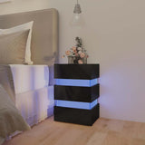 326846 vidaXL Nachtkastje LED 45x35x67 cm bewerkt hout wit