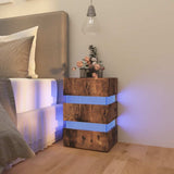 326846 vidaXL Nachtkastje LED 45x35x67 cm bewerkt hout wit