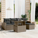 vidaXL 6-delige Loungeset met kussens poly rattan zwart