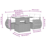 vidaXL 5-Piece Lounge Set with Cushions Poly Rattan Black