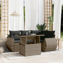 vidaXL 5-Piece Lounge Set with Cushions Poly Rattan Black