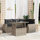 vidaXL 5-Piece Lounge Set with Cushions Poly Rattan Black