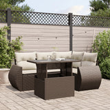 vidaXL 5-Piece Lounge Set with Cushions Poly Rattan Black