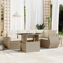 vidaXL 6-piece Lounge Set with Cushions Poly Rattan Black