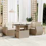 vidaXL 6-piece Lounge Set with Cushions Poly Rattan Black