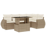 vidaXL 6-piece Lounge Set with Cushions Poly Rattan Black