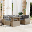 vidaXL 6-piece Lounge Set with Cushions Poly Rattan Black