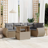 vidaXL 6-piece Lounge Set with Cushions Poly Rattan Black