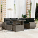 vidaXL 6-piece Lounge Set with Cushions Poly Rattan Black