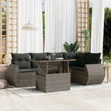 vidaXL 6-piece Lounge Set with Cushions Poly Rattan Black