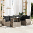 vidaXL 6-piece Lounge Set with Cushions Poly Rattan Black