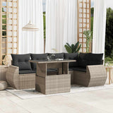 vidaXL 6-piece Lounge Set with Cushions Poly Rattan Black