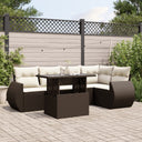 vidaXL 6-piece Lounge Set with Cushions Poly Rattan Black