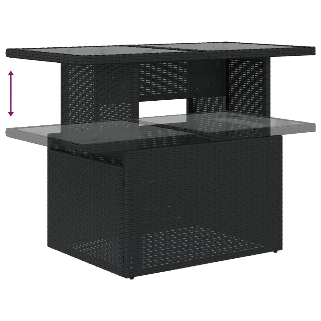 vidaXL 6-Piece Lounge Set with Cushions Poly Rattan Black
