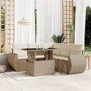 vidaXL 6-Piece Lounge Set with Cushions Poly Rattan Black