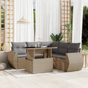 vidaXL 6-Piece Lounge Set with Cushions Poly Rattan Black