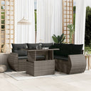 vidaXL 6-Piece Lounge Set with Cushions Poly Rattan Black