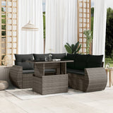 vidaXL 6-Piece Lounge Set with Cushions Poly Rattan Black