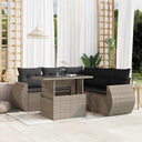 vidaXL 6-Piece Lounge Set with Cushions Poly Rattan Black