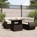 vidaXL 6-Piece Lounge Set with Cushions Poly Rattan Black