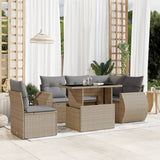 vidaXL 6-delige Loungeset met kussens poly rattan zwart