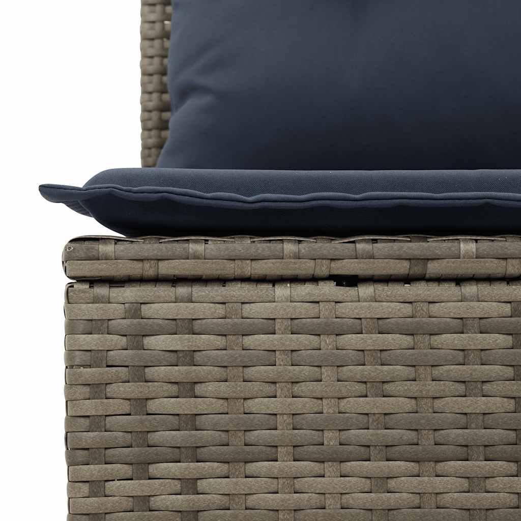 vidaXL 6-Piece Garden Sofa Set with Cushions, Grey Poly Rattan