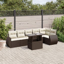 vidaXL 7-delige Loungeset met kussens poly rattan zwart