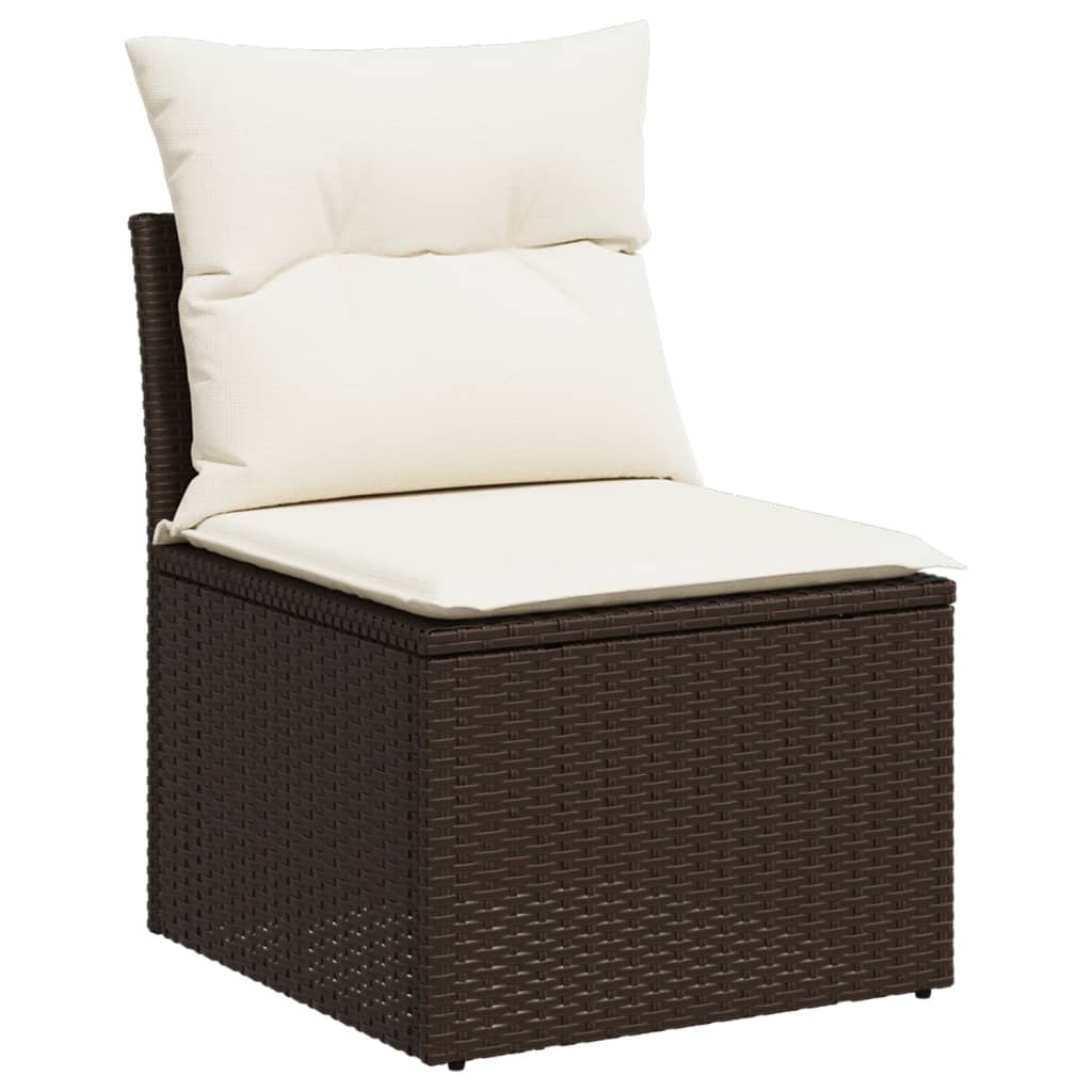 vidaXL 7-delige Loungeset met kussens poly rattan zwart