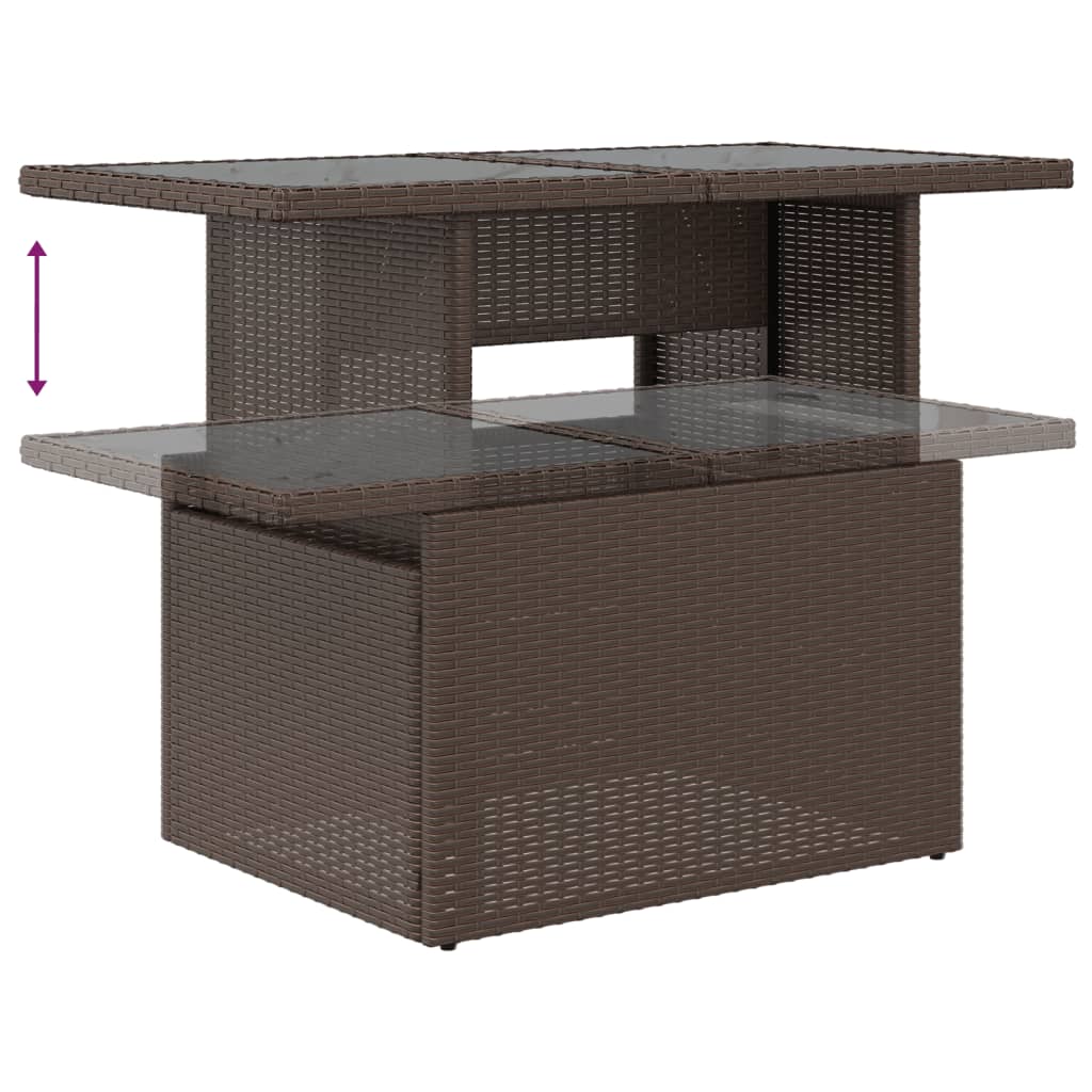 vidaXL 7-delige Loungeset met kussens poly rattan zwart