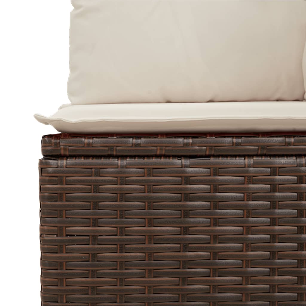 vidaXL 7-delige Loungeset met kussens poly rattan zwart