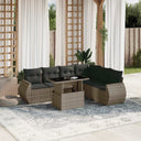 vidaXL 7-delige Loungeset met kussens poly rattan zwart