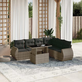 vidaXL 7-delige Loungeset met kussens poly rattan zwart