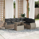 vidaXL 7-delige Loungeset met kussens poly rattan zwart