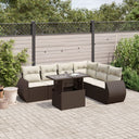 vidaXL 7-delige Loungeset met kussens poly rattan zwart