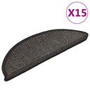 vidaXL Self-Adhesive Stair Mats 15 pcs Sisal-Look 56x17x3 cm Platinum-coloured