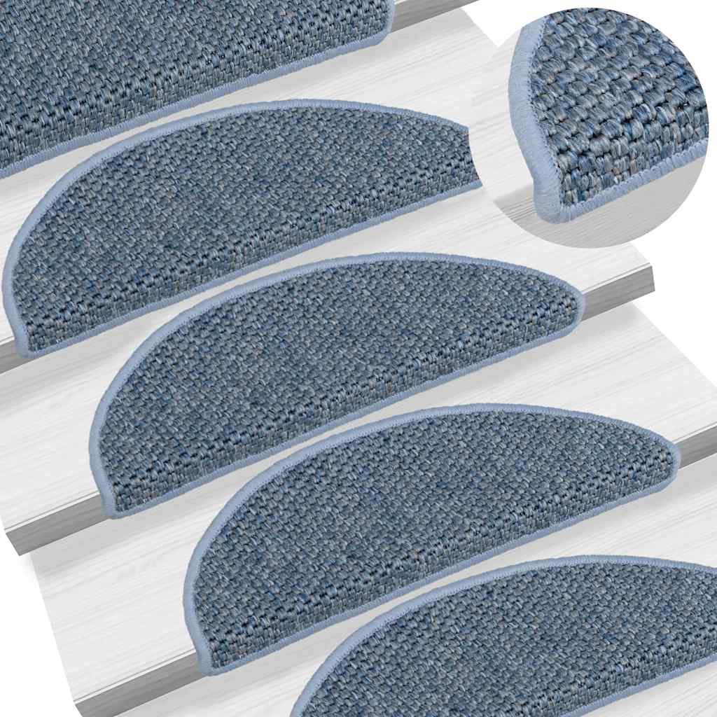vidaXL Self-Adhesive Stair Mats 15 pcs Sisal-Look 56x17x3 cm Platinum-coloured