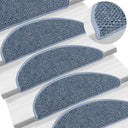 vidaXL Self-Adhesive Stair Mats 15 pcs Sisal-Look 56x17x3 cm Platinum-coloured