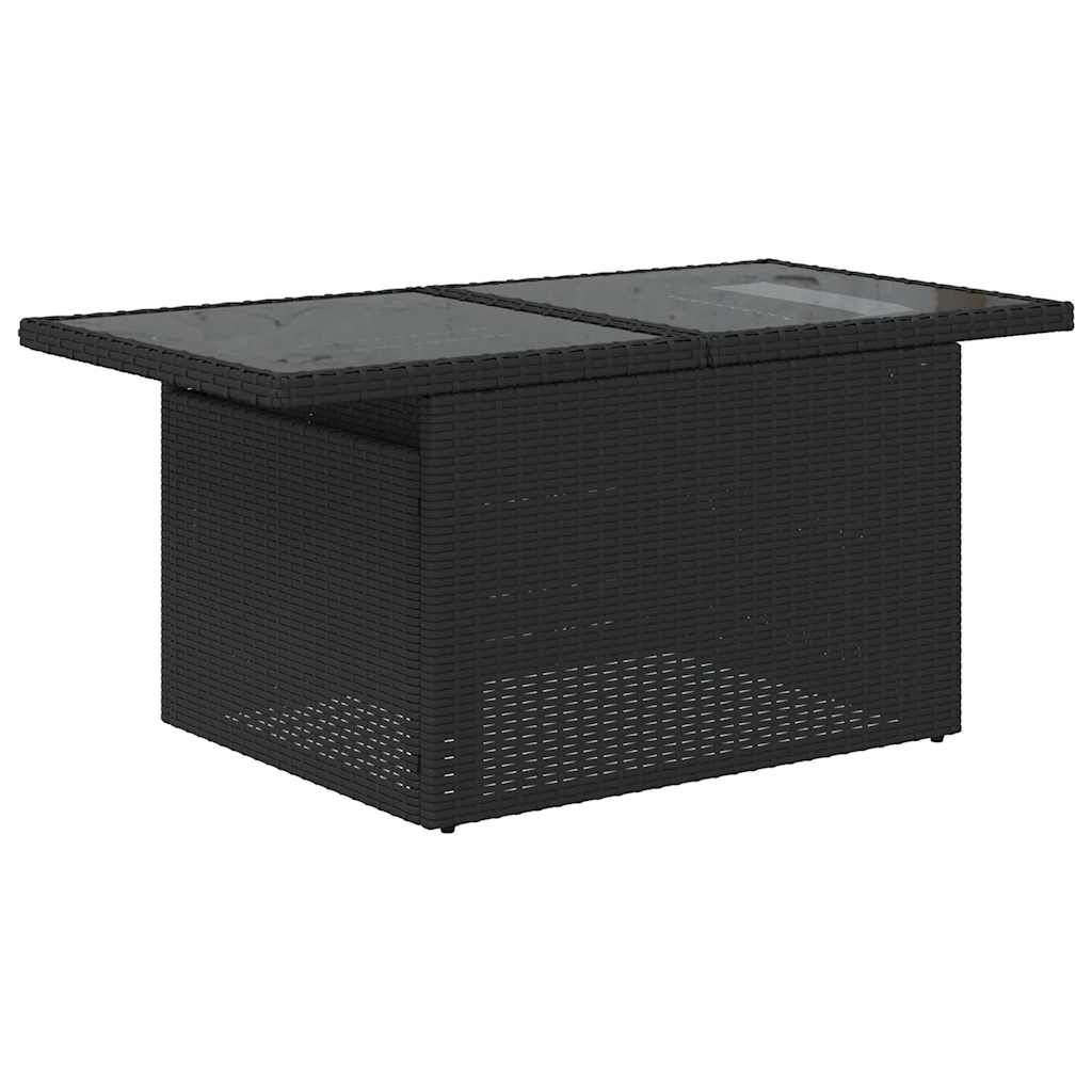 vidaXL 7-delige Loungeset met kussens poly rattan zwart