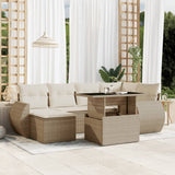 vidaXL 7-delige Loungeset met kussens poly rattan zwart