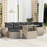 vidaXL 7-delige Loungeset met kussens poly rattan zwart