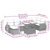 vidaXL 8-delige Loungeset met kussens poly rattan zwart