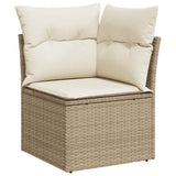vidaXL 8-delige Loungeset met kussens poly rattan zwart