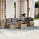 vidaXL 8-delige Loungeset met kussens poly rattan zwart