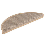 vidaXL Self-Adhesive Stair Mats 15 pcs Sisal-Look 56x17x3 cm Platinum-coloured