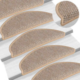 vidaXL Self-Adhesive Stair Mats 15 pcs Sisal-Look 56x17x3 cm Platinum-coloured